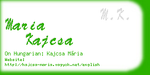 maria kajcsa business card