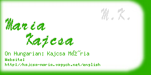 maria kajcsa business card